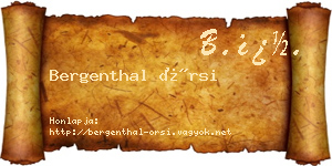 Bergenthal Örsi névjegykártya